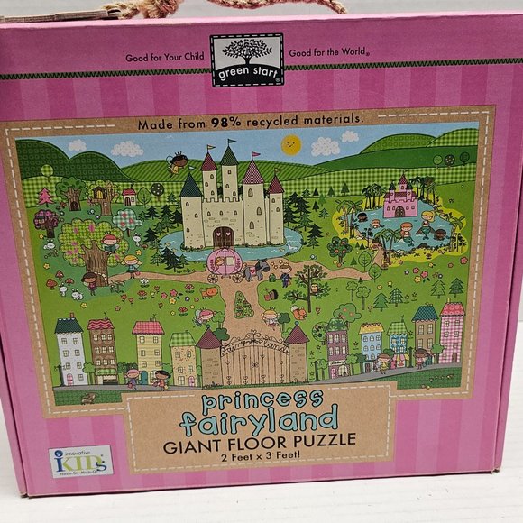 Princess Fairyland Giant Floor Giant Floor Puzzle 2 X 3 Feet Green Start 60 pcs - Picture 2 of 16